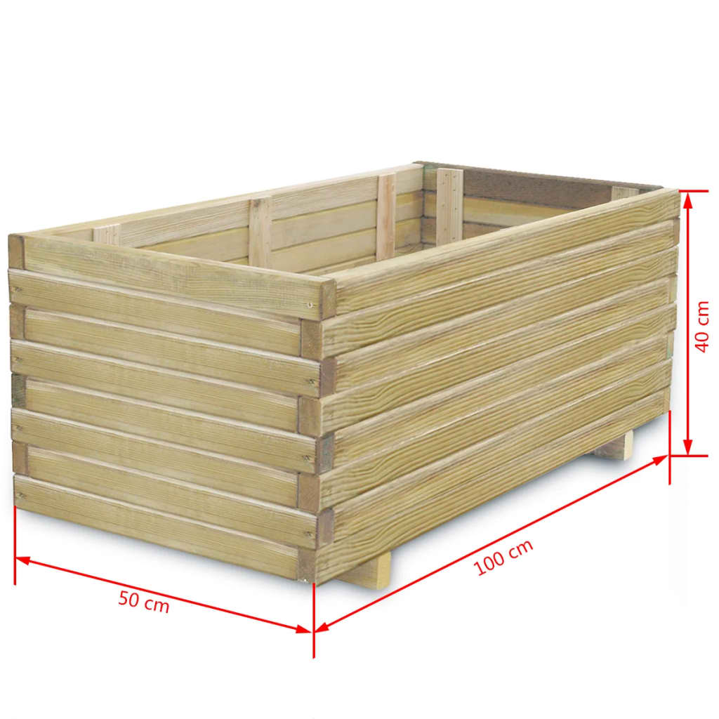 vidaXL Raised Bed 100x50x40 cm Wood Rectangular