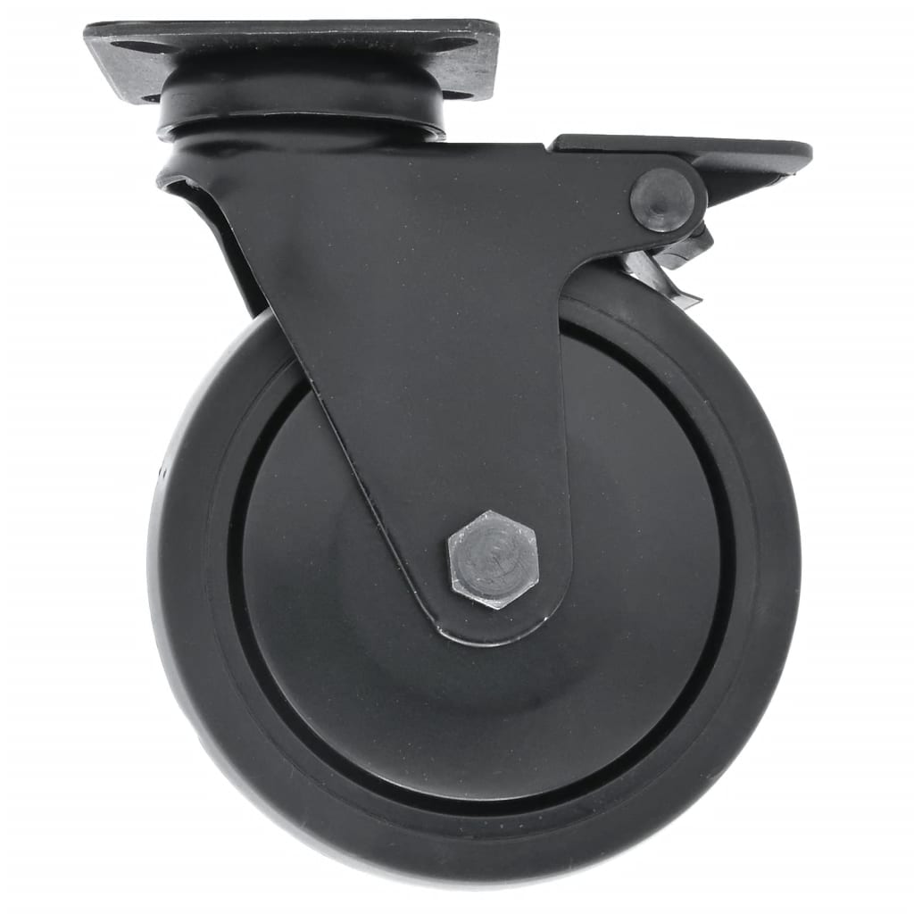 Mac Lean Swivel Caster Wheel with Brake 100 mm 4 pcs Black