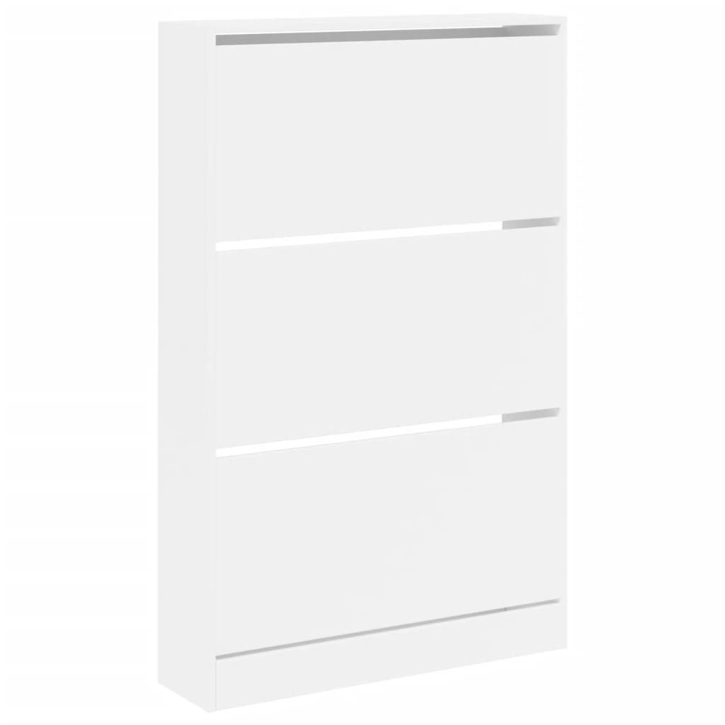 vidaXL Shoe Cabinet White 80x21x125.5 cm Engineered Wood