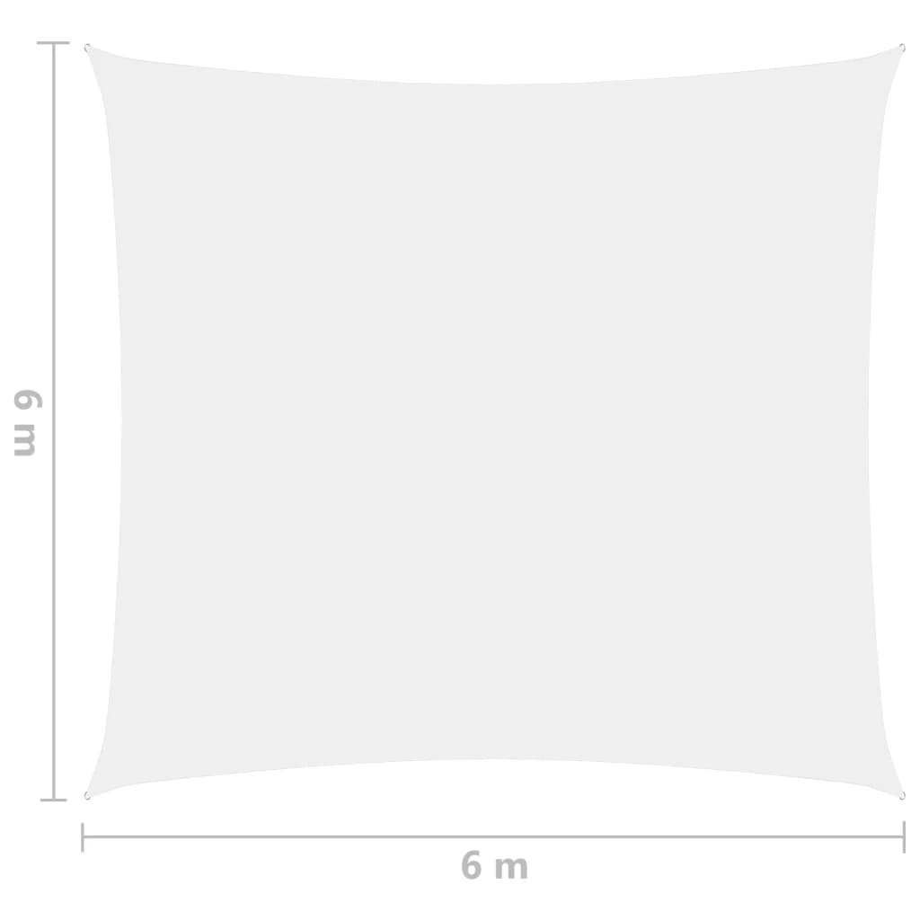 vidaXL Sunshade Sail Oxford Fabric Square 6x6 m White
