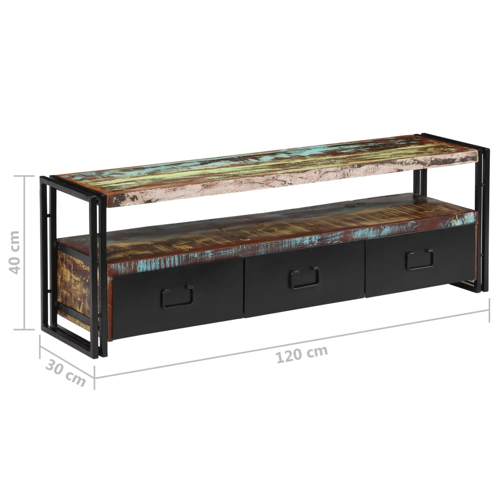 vidaXL TV Cabinet Solid Reclaimed Wood 120x30x40 cm