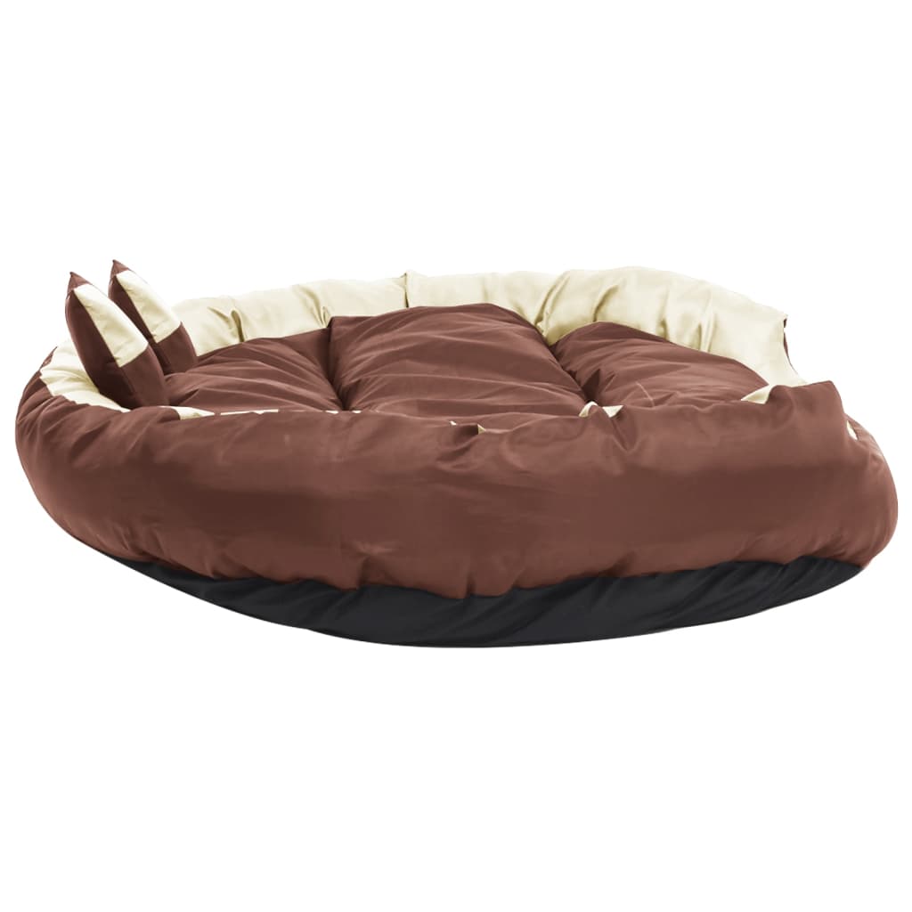 vidaXL Reversible & Washable Dog Cushion Brown and Cream 150x120x25 cm