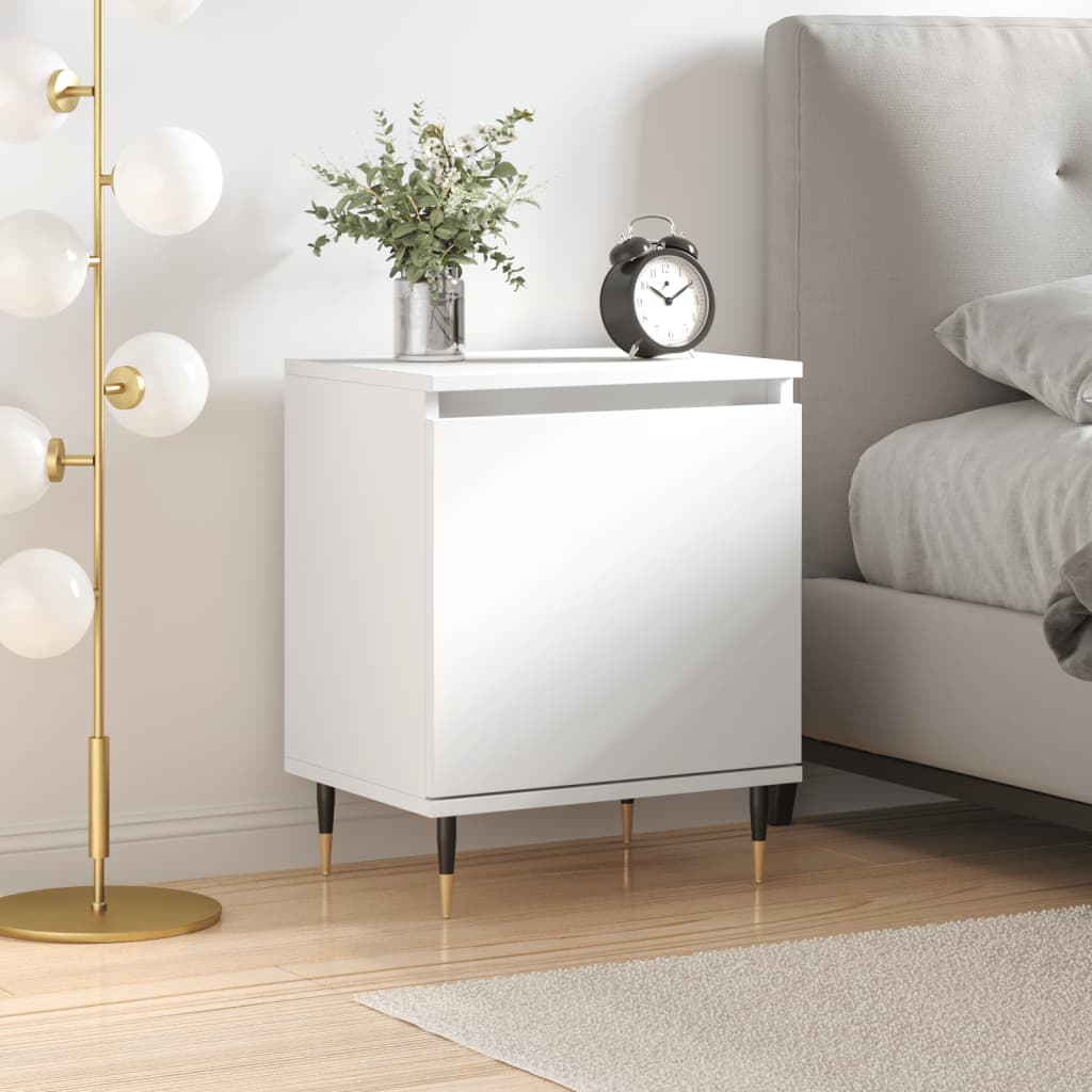 vidaXL Bedside Cabinet White 40x30x50 cm Engineered Wood