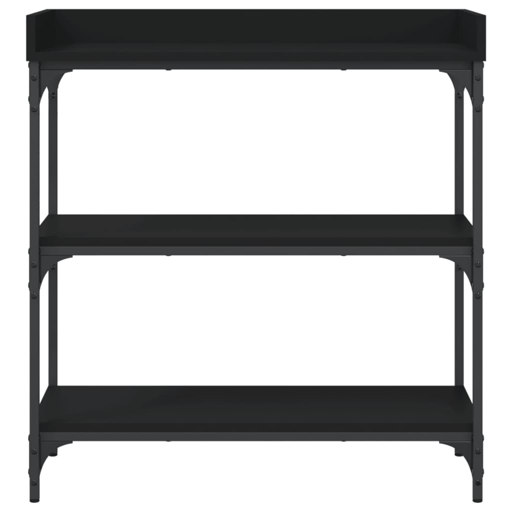 vidaXL Console Table with Shelves Black 75x30x80 cm