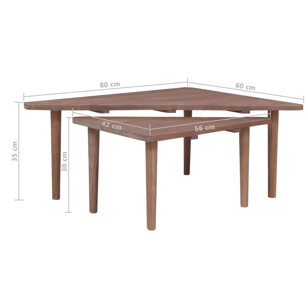 vidaXL Coffee Tables 2 pcs Solid Teak Wood