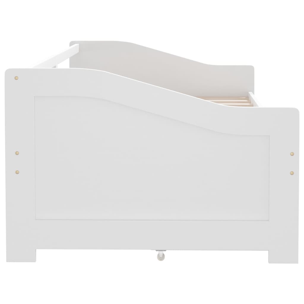 vidaXL 3-Seater Day Bed with Drawers White Solid Pinewood 90x200 cm