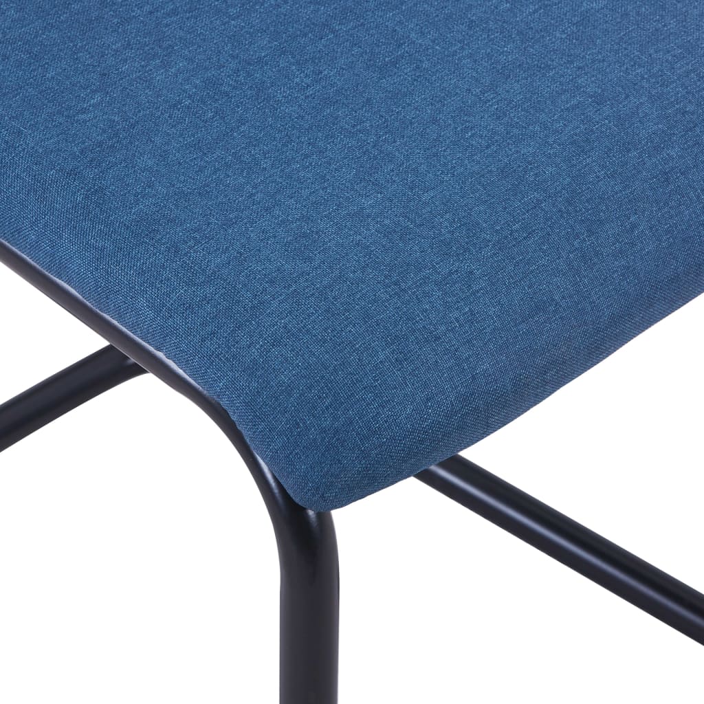 vidaXL Cantilever Dining Chairs 4 pcs Blue Fabric