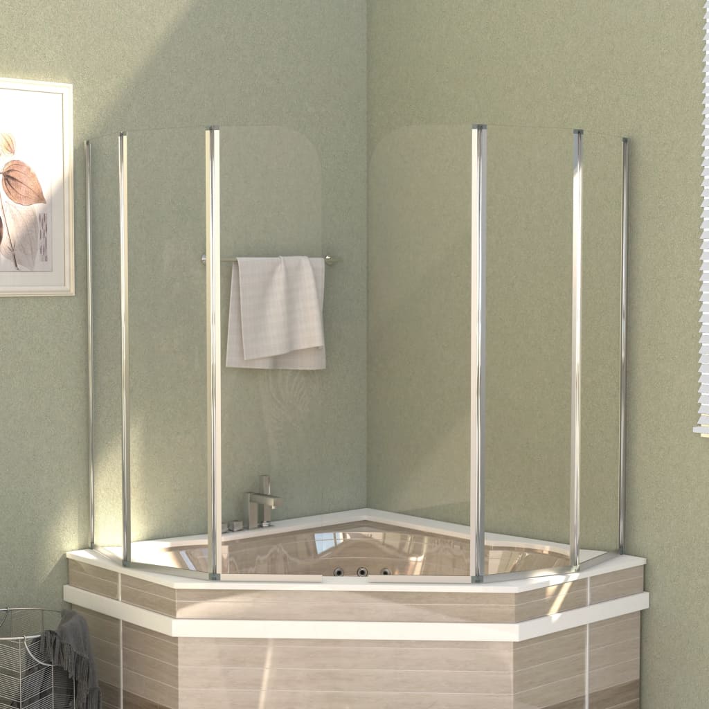 vidaXL Bath Enclosures 2 pcs 104x130 cm Tempered Glass Transparent