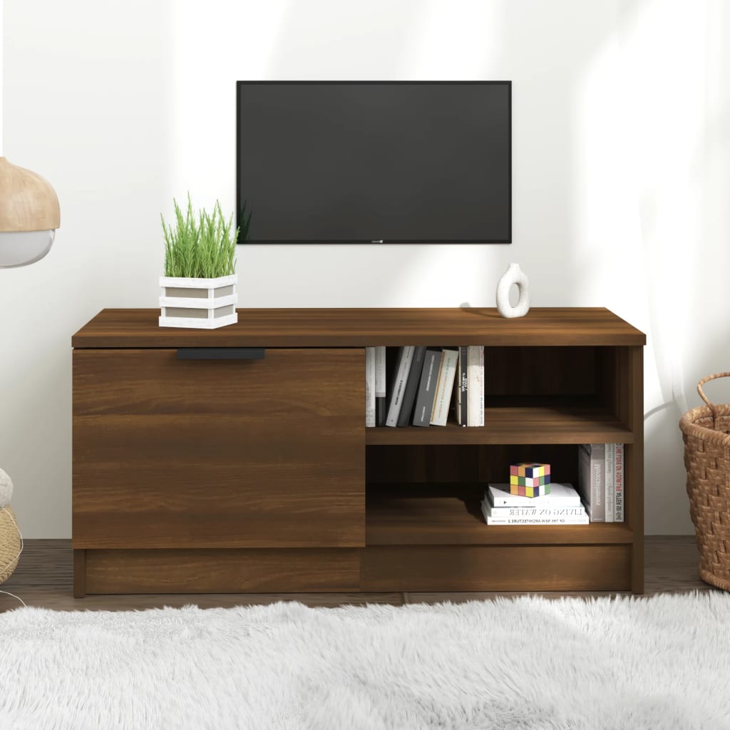vidaXL TV Cabinet Brown Oak 80x35x36.5 cm Engineered Wood