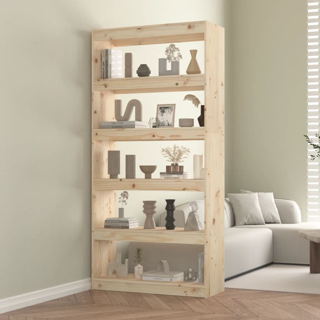 vidaXL Book Cabinet/Room Divider 80x30x167.4 cm Solid Wood Pine