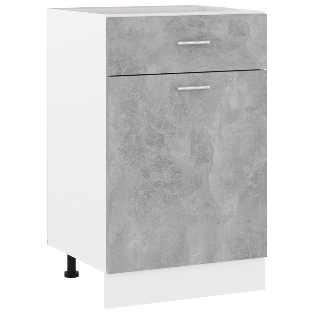 vidaXL Drawer Bottom Cabinet Concrete Grey 50x46x81.5 cm Engineered Wood