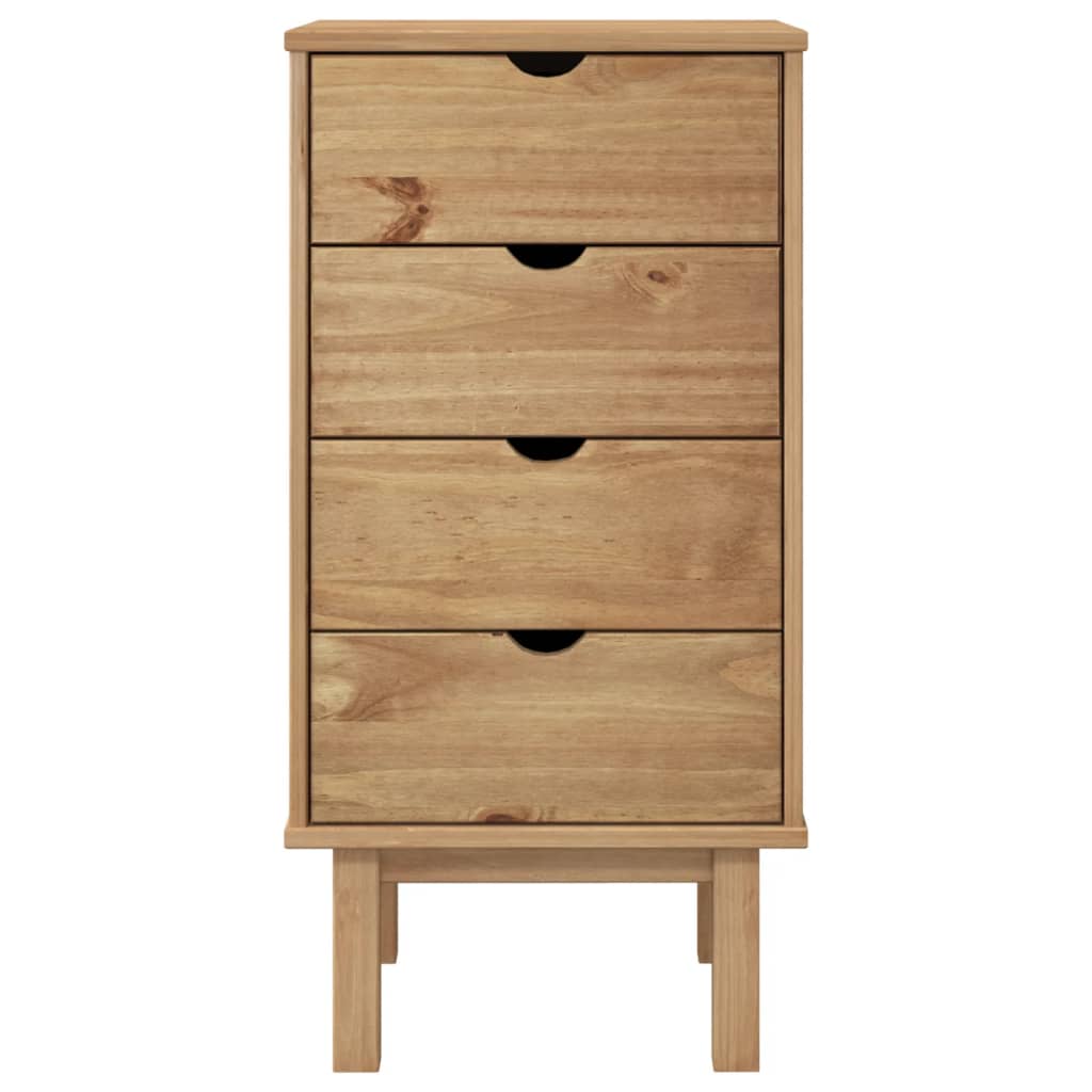 vidaXL Drawer Cabinet OTTA 45x39x90cm Solid Wood Pine