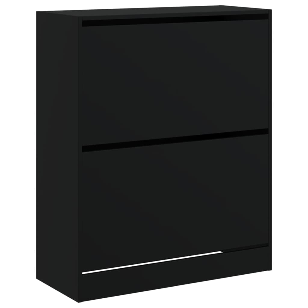 vidaXL Shoe Cabinet Black 80x34x96.5 cm Engineered Wood