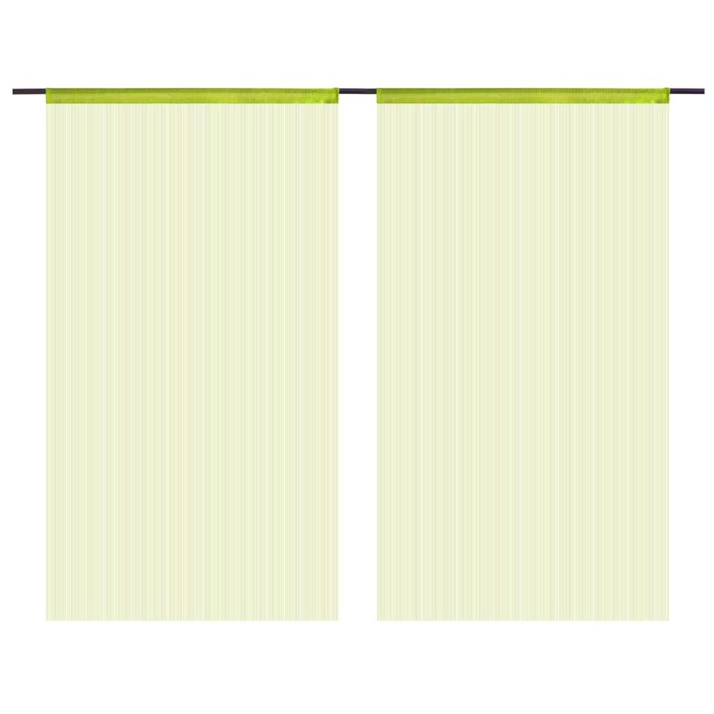 vidaXL String Curtains 2 pcs 140x250 cm Green