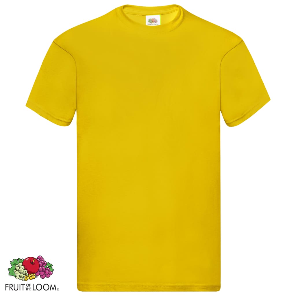 Fruit of the Loom Original T-shirts 5 pcs Yellow L Cotton
