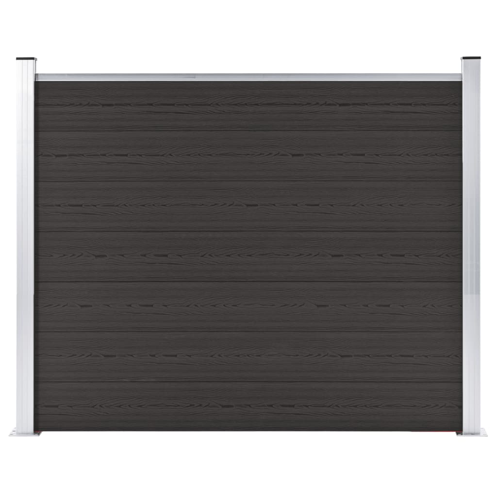 vidaXL Fence Panel WPC 180x146 cm Black