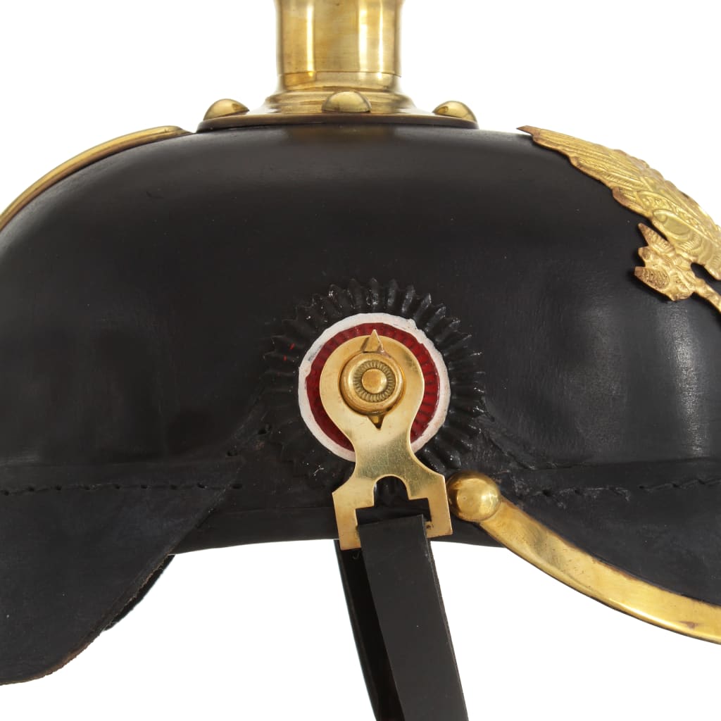 vidaXL German Prussian Helmet Antique Replica LARP Black Steel