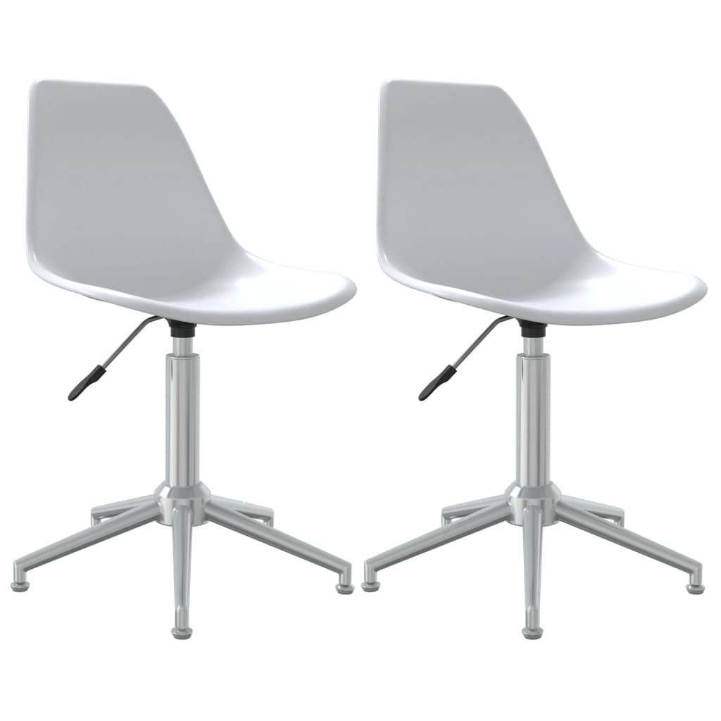 vidaXL Swivel Dining Chairs 2 pcs White PP
