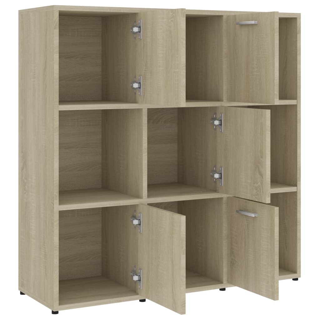 vidaXL Book Cabinet Sonoma Oak 90x30x90 cm Chipboard