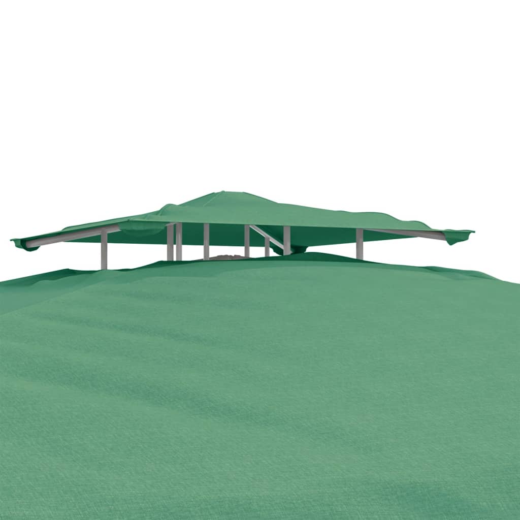 vidaXL Gazebo with Double Roof Green 3x3x2.68 m Fabric