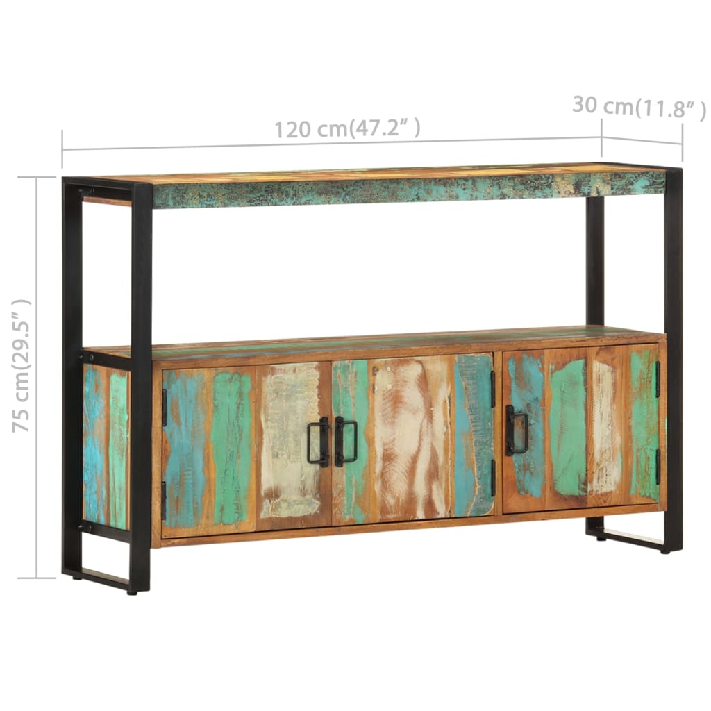 vidaXL Sideboard 120x30x75 cm Solid Reclaimed Wood