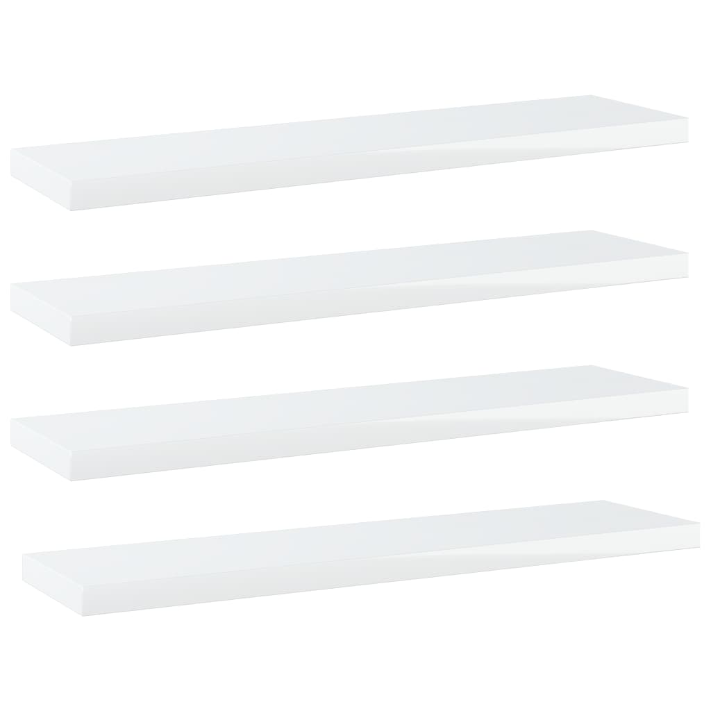 vidaXL Bookshelf Boards 4 pcs High Gloss White 40x10x1.5 cm Engineered Wood
