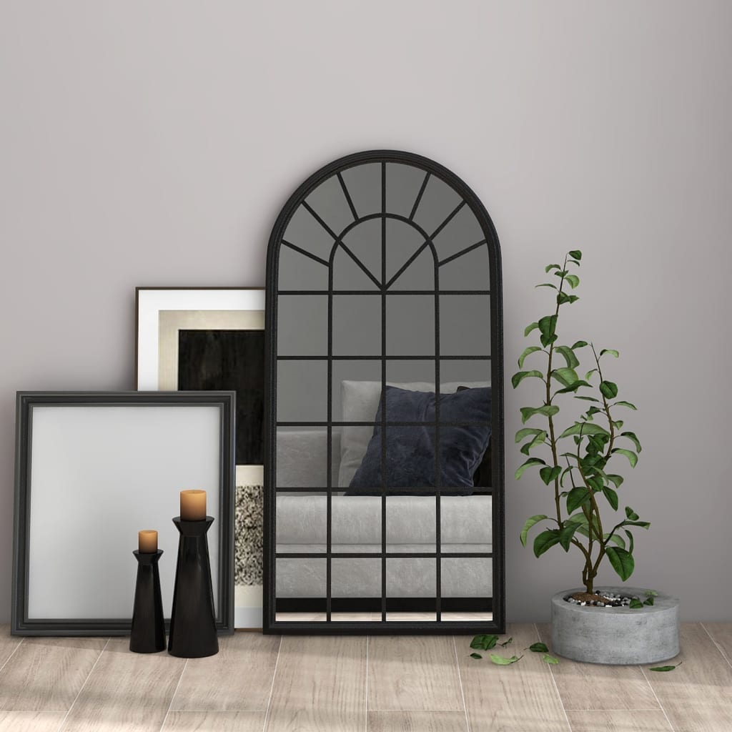 vidaXL Mirror Black 90x45 cm Iron for Indoor Use