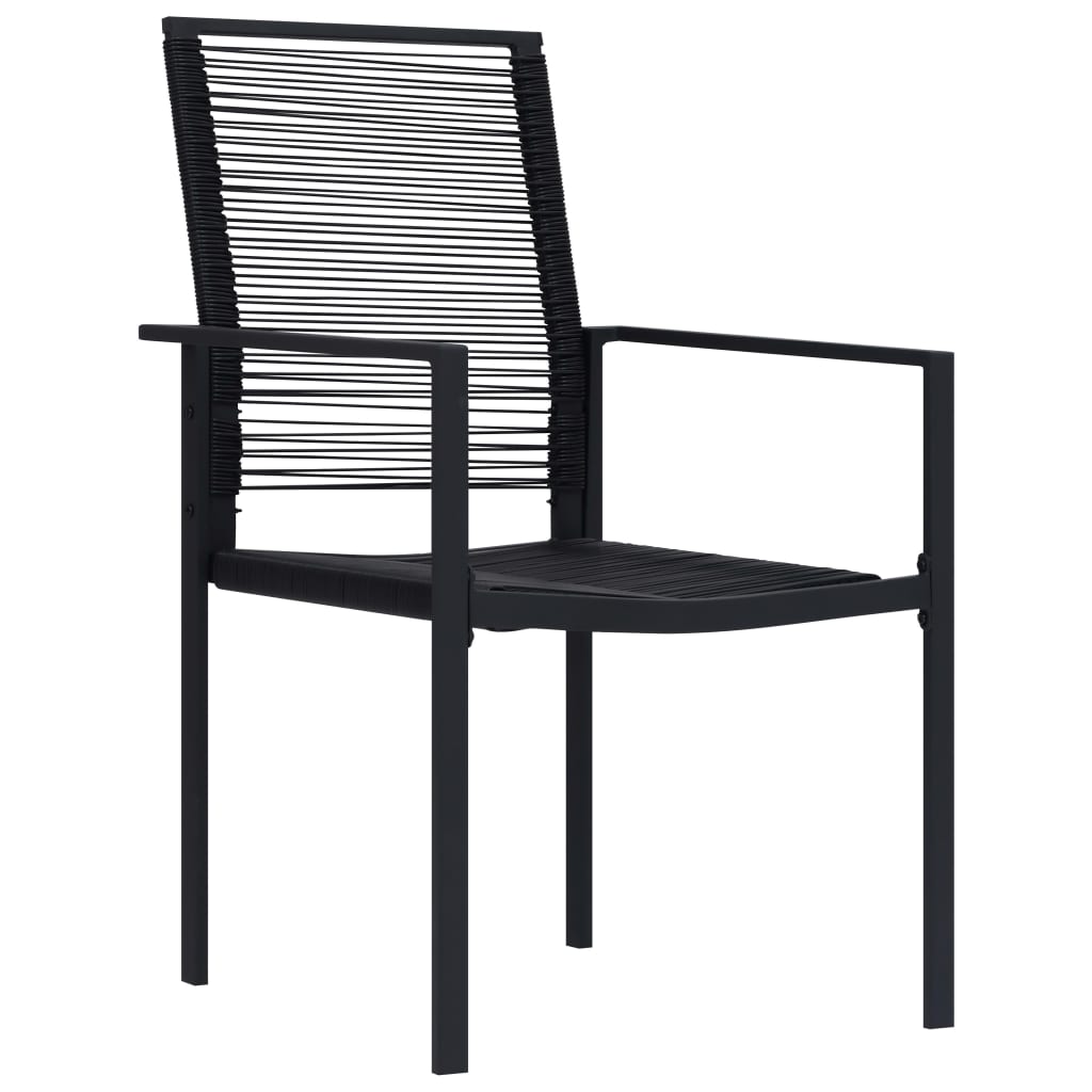 vidaXL Garden Chairs 4 pcs PVC Rattan Black