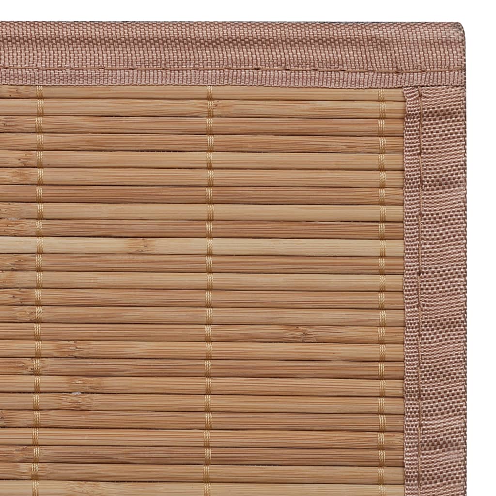 Rectangular Brown Bamboo Rug 80 x 300 cm