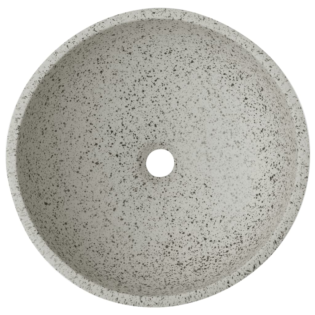 vidaXL Countertop Basin Grey Round Φ41x14 cm Ceramic