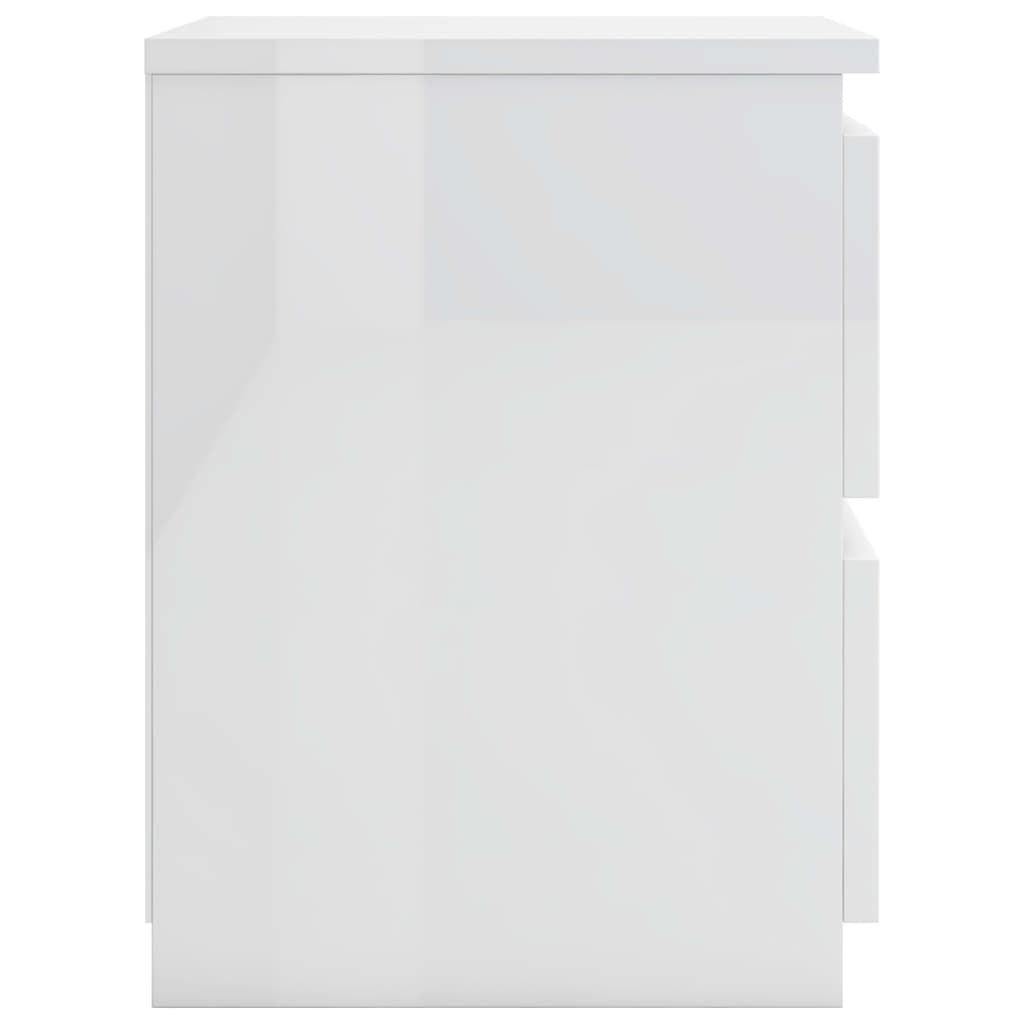 vidaXL Bedside Cabinets 2 pcs High Gloss White 30x30x40 cm Engineered Wood