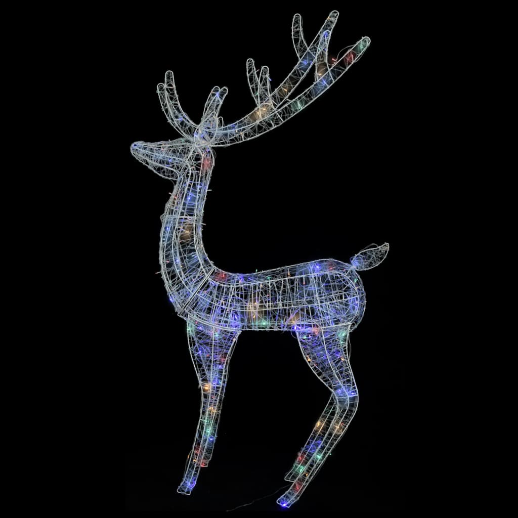 vidaXL XXL Acrylic Christmas Reindeers 250 LED 2 pcs 180 cm Multicolour