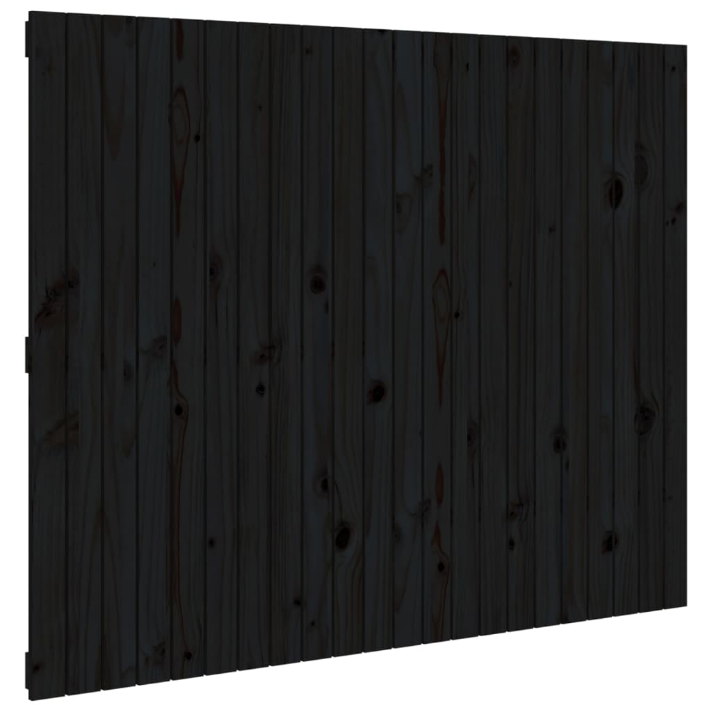 vidaXL Wall Headboard Black 140x3x110 cm Solid Wood Pine
