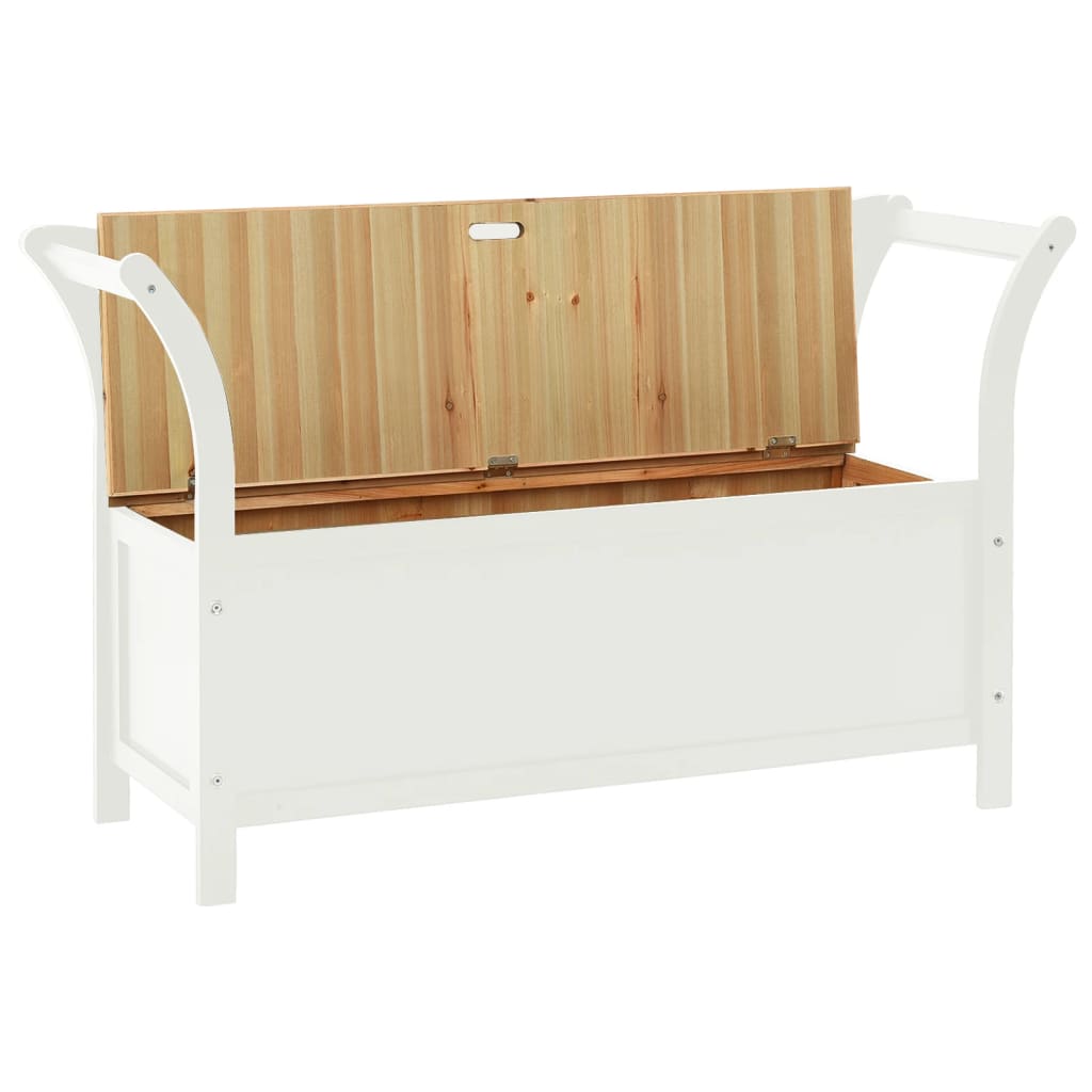 vidaXL Bench White 107x45x75.5 cm Solid Wood Fir