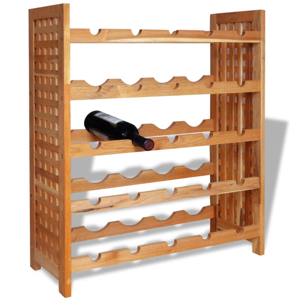 vidaXL Wine Rack Solid Walnut Wood 64x25x76 cm