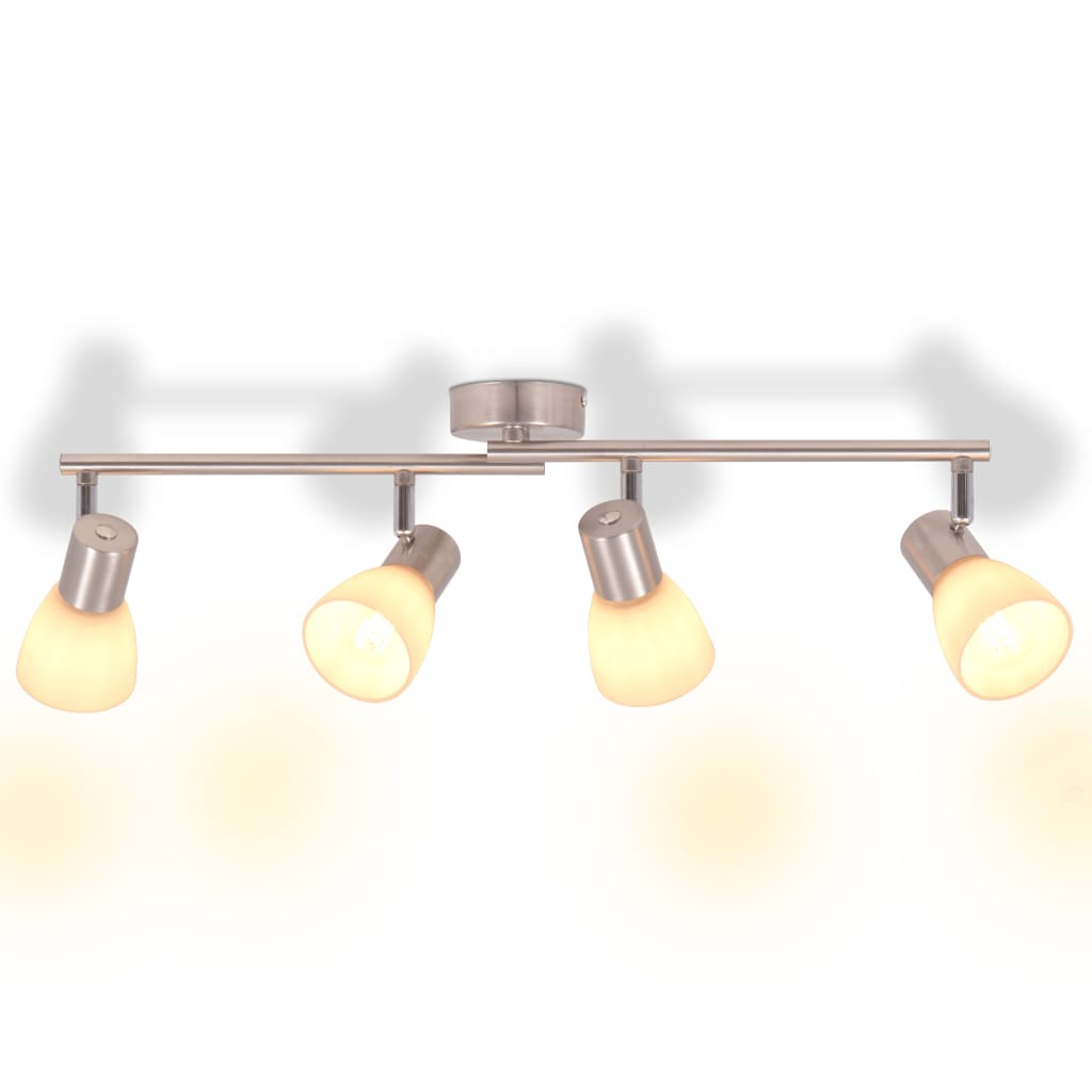 vidaXL Ceiling Lamp with 4 Spotlights E14 Silver