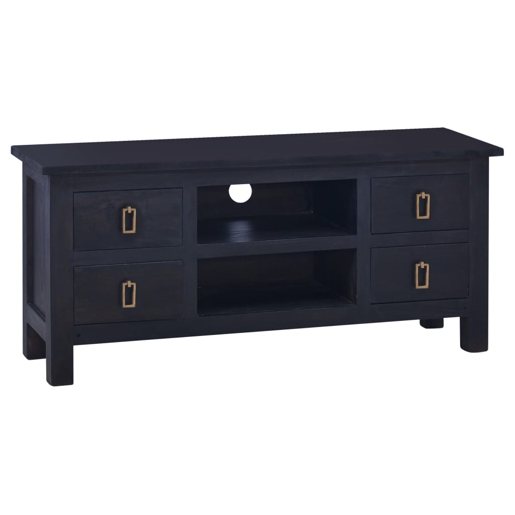 vidaXL TV Cabinet Light Black Coffee 100x30x45 cm Solid Mahogany Wood