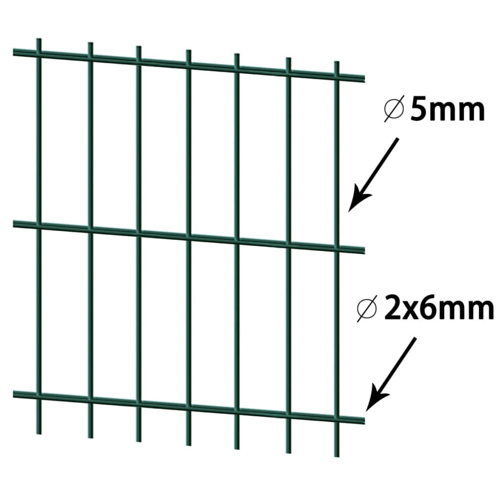 vidaXL 2D Garden Fence Panels & Posts 2008x2230 mm 10 m Green