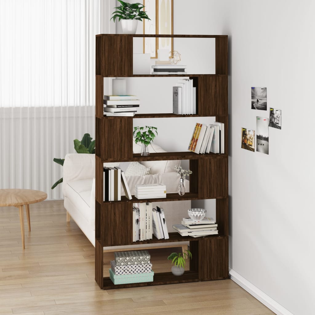 vidaXL Book Cabinet/Room Divider Brown Oak 100x24x188 cm