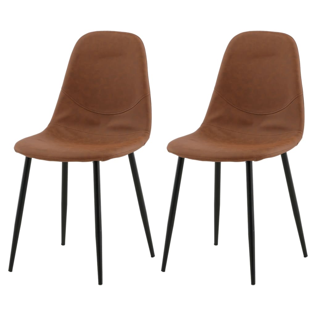 Venture Home Dining Chairs 2 pcs Polar Leather-look Brown and Black