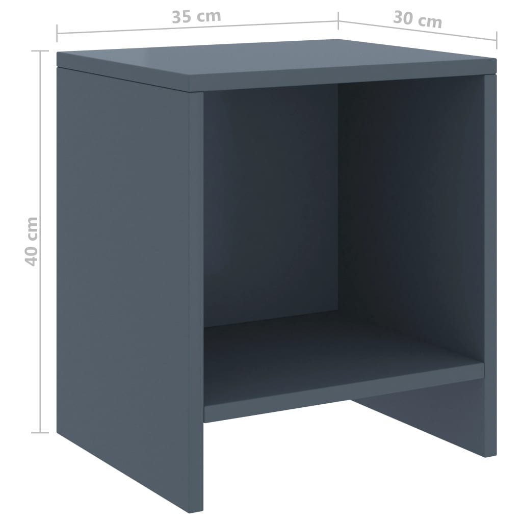 vidaXL Bedside Cabinets 2 pcs Light Grey 35x30x40 cm Solid Pinewood