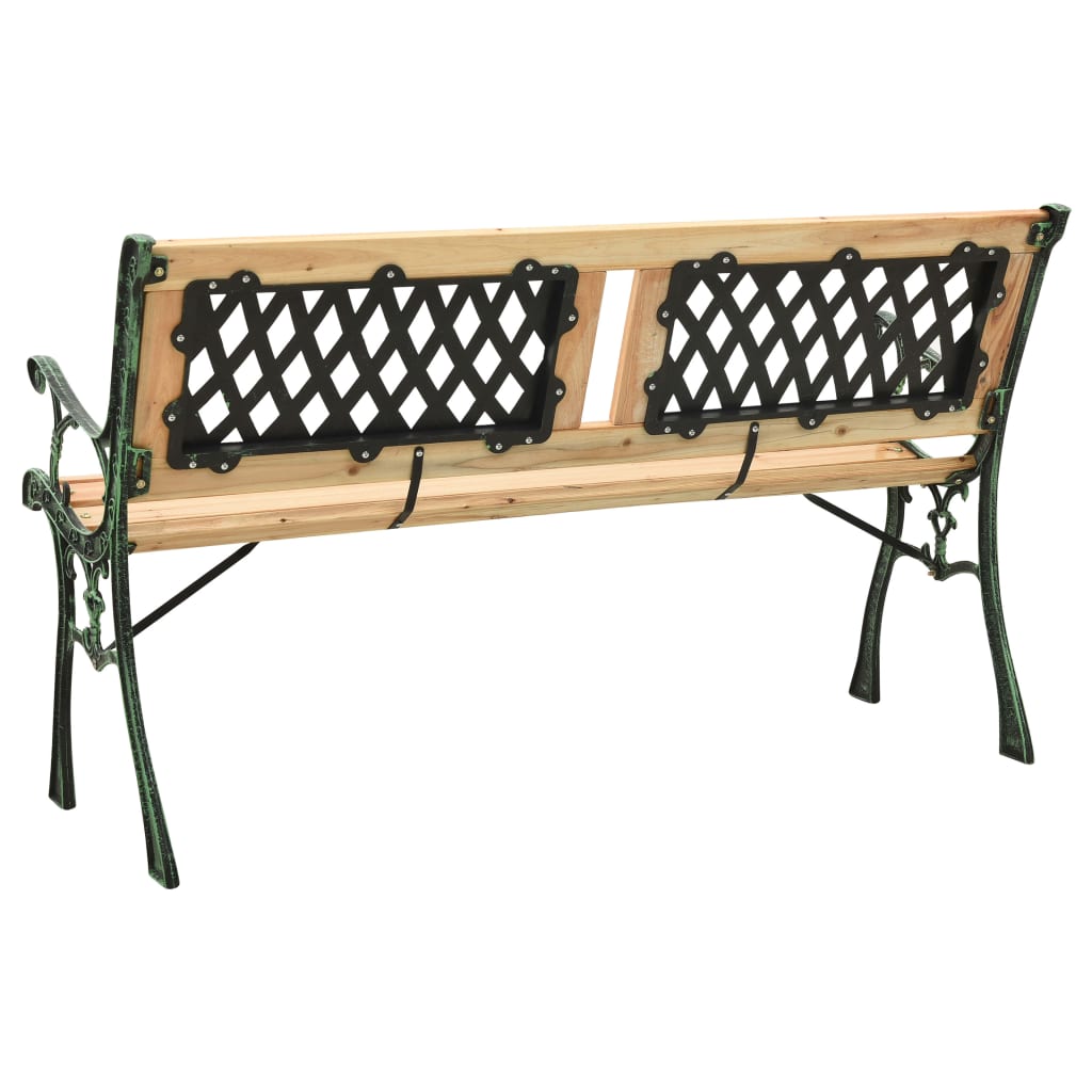vidaXL Garden Bench 122 cm Cast Iron and Solid Firwood