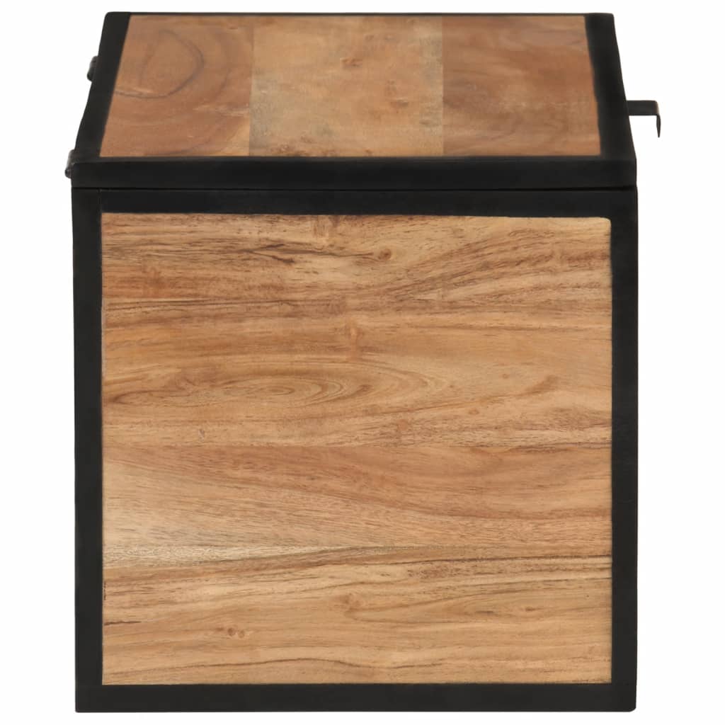 vidaXL Storage Box 60x30x30 cm Solid Wood Acacia and Iron