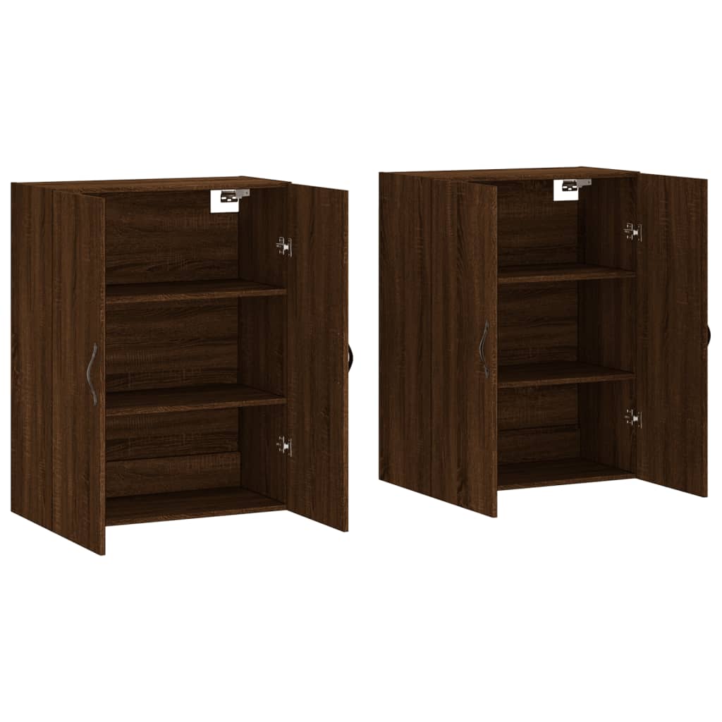 vidaXL Wall Mounted Cabinets 2 pcs Brown Oak Engineered Wood