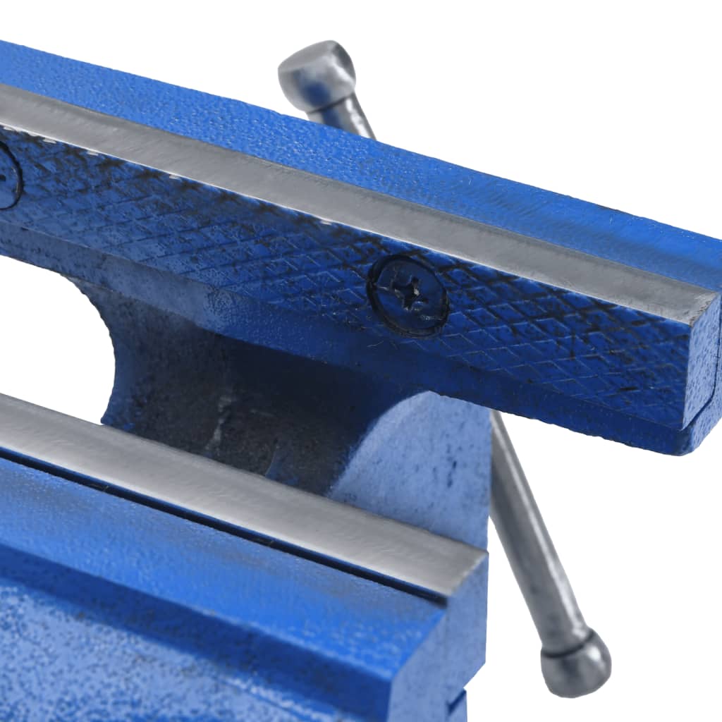 vidaXL Bench Vise Blue 125 mm Cast Iron