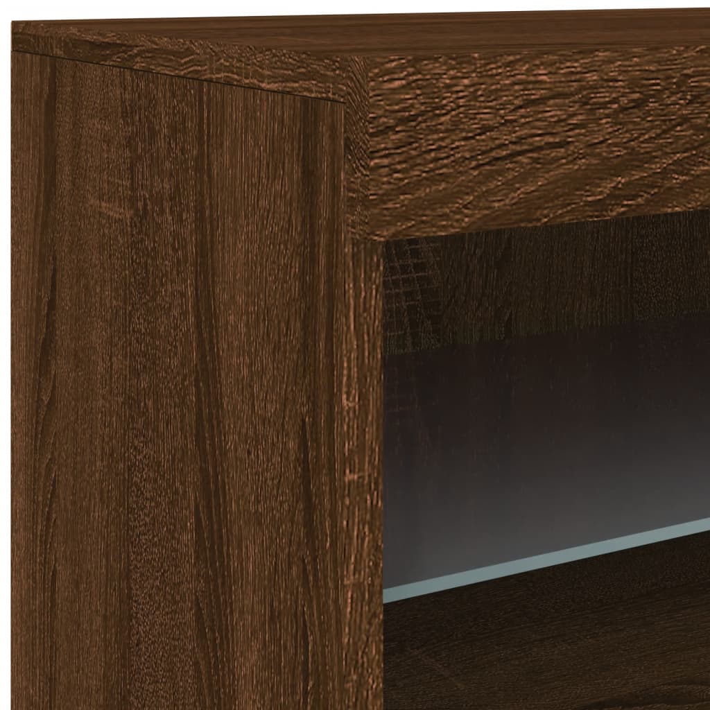 vidaXL Sideboard with LED Lights Brown Oak 60x37x67 cm