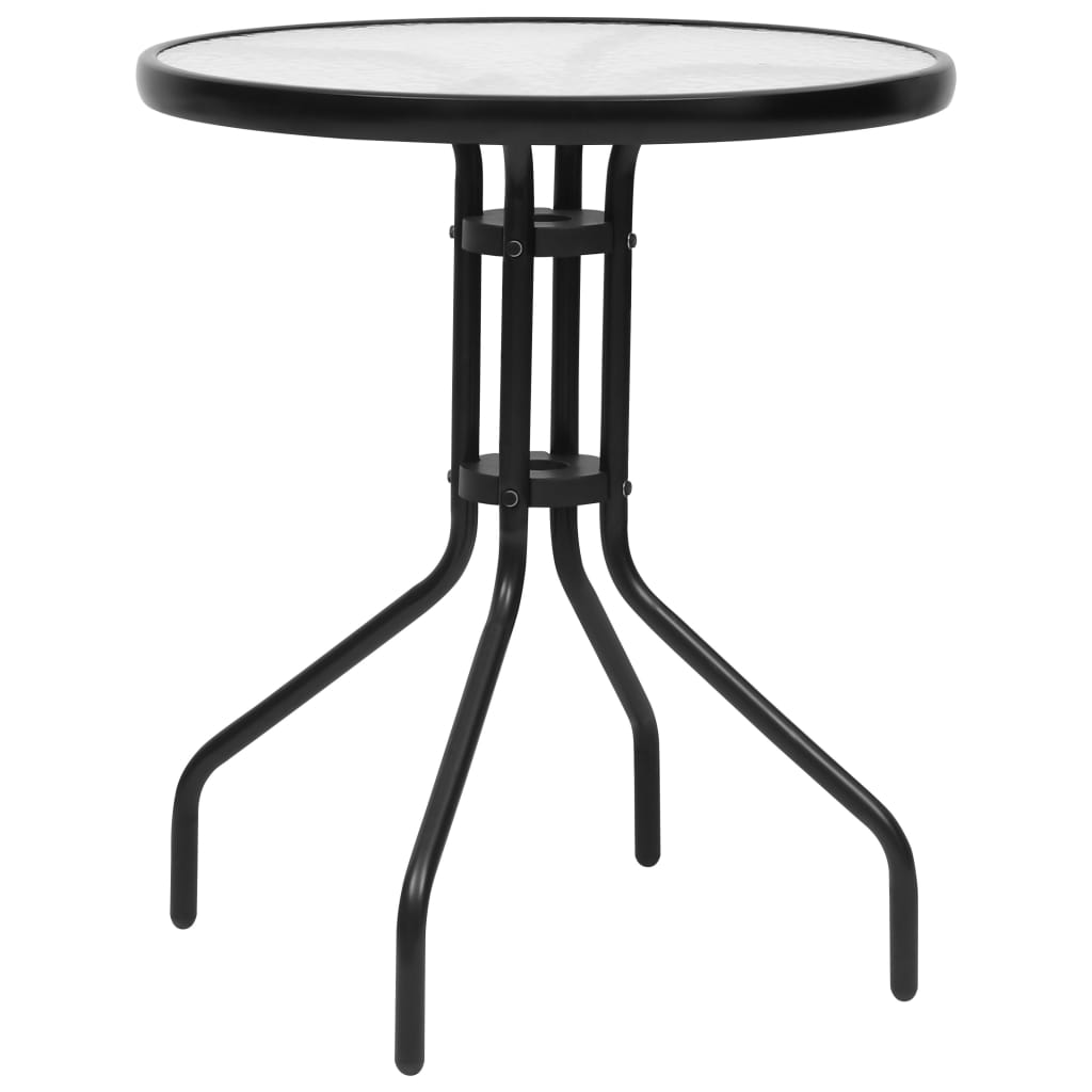 vidaXL Garden Table Black Ø60x70 cm Steel