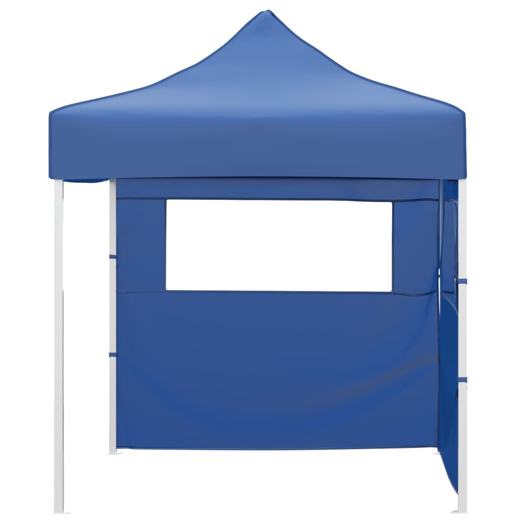 vidaXL Professional Folding Party Tent with 2 Sidewalls 2x2 m Steel Blue