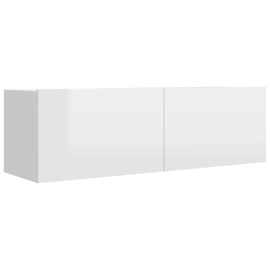 vidaXL 6 Piece TV Cabinet Set High Gloss White Engineered Wood