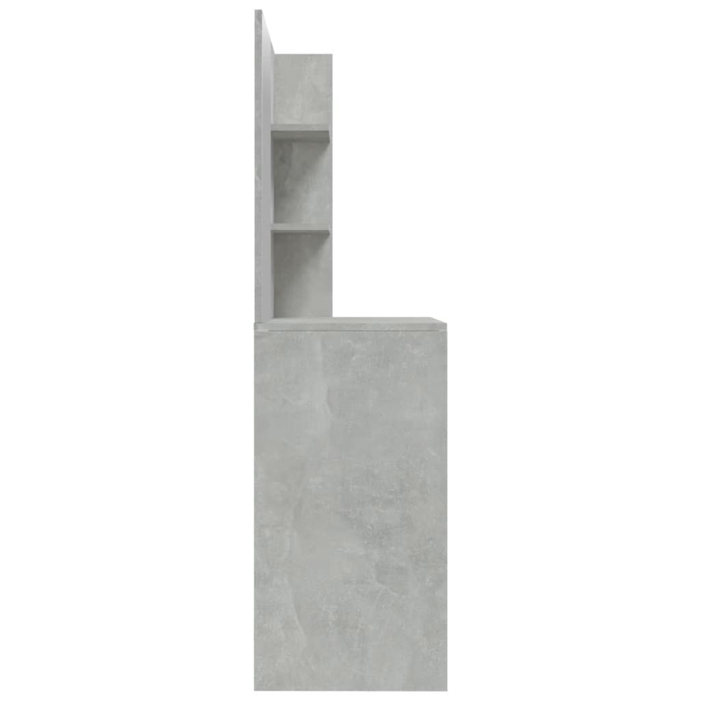 vidaXL Dressing Table with Mirror Concrete Grey 74.5x40x141 cm